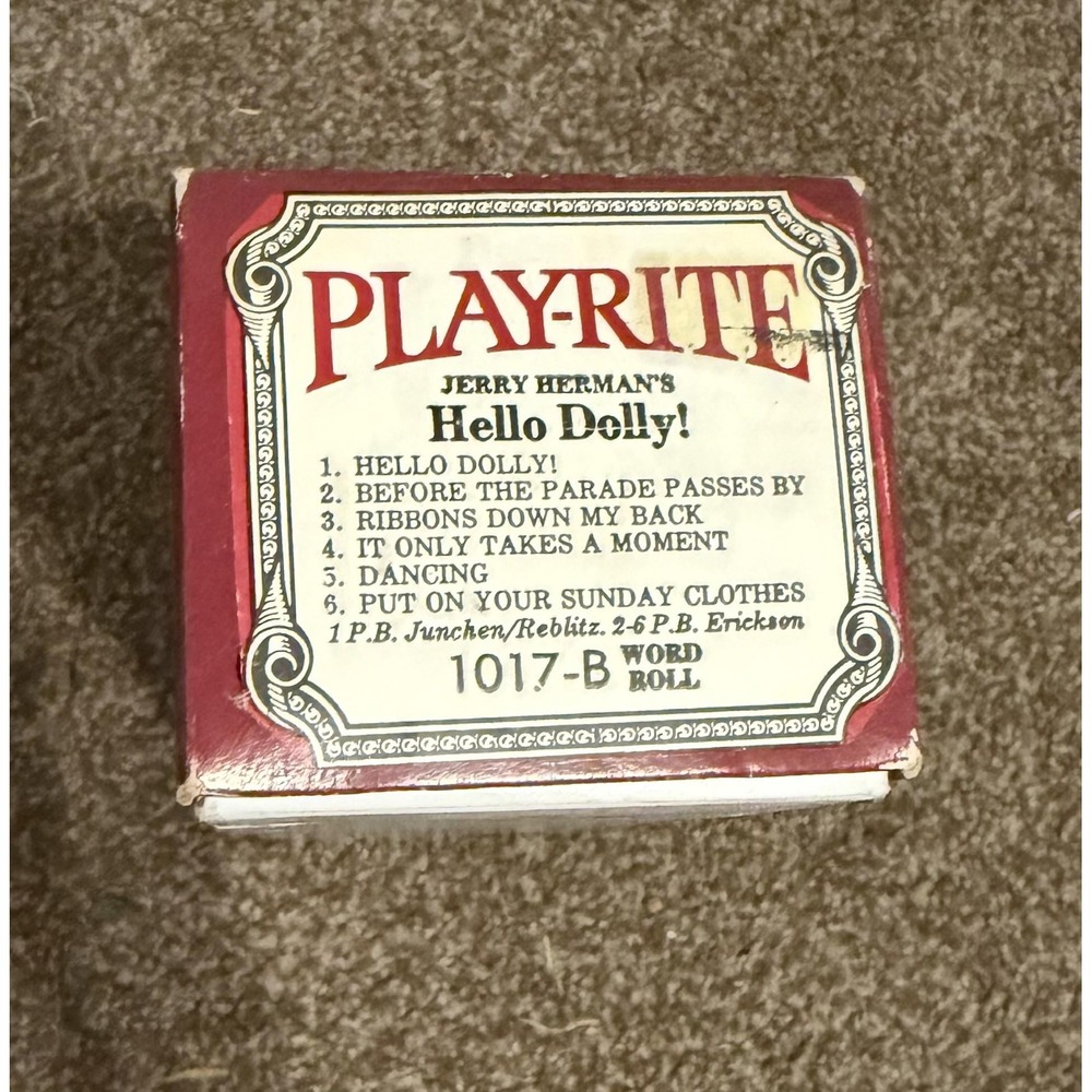 Play-Rite Word Roll 1017-B Hello Dolly Jerry Herman Player Piano Music Roll